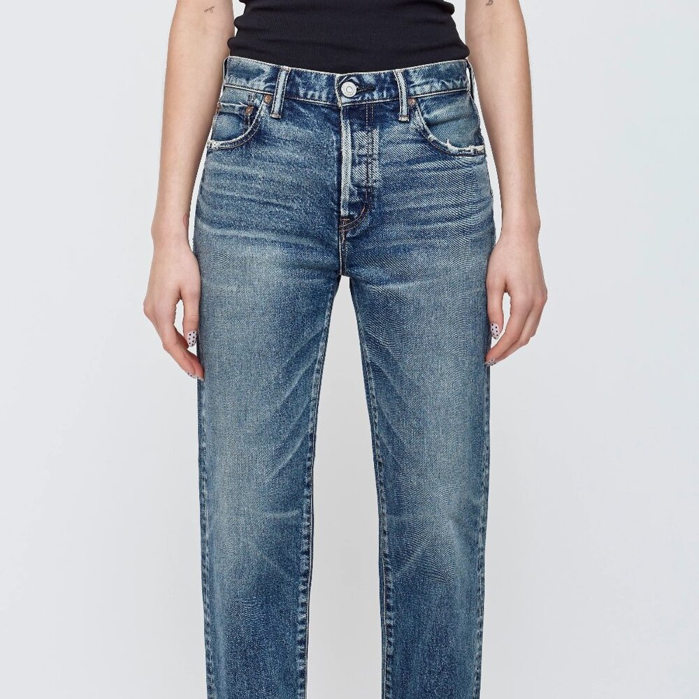 NEW Moussy Vintage Fellsmere Straight Jeans in Dark Blue